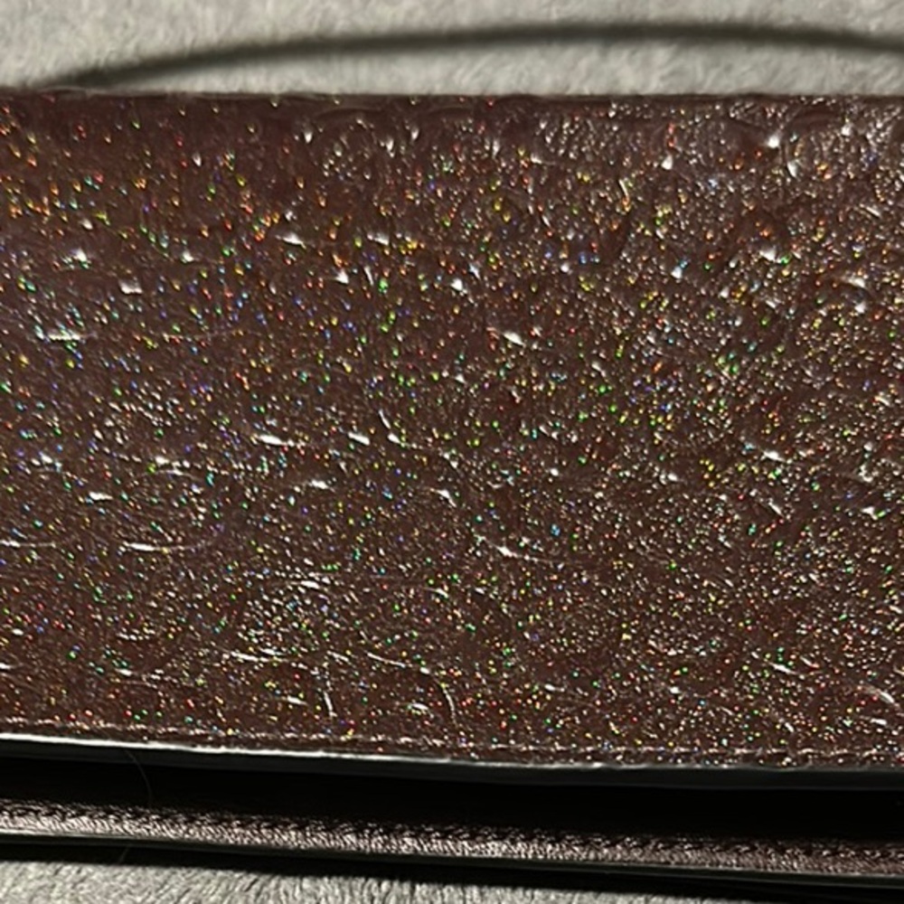 Coach Iridescent Purple/Brown Leather Crossbody Bag with Monogram Pattern - Picture 4 of 9
